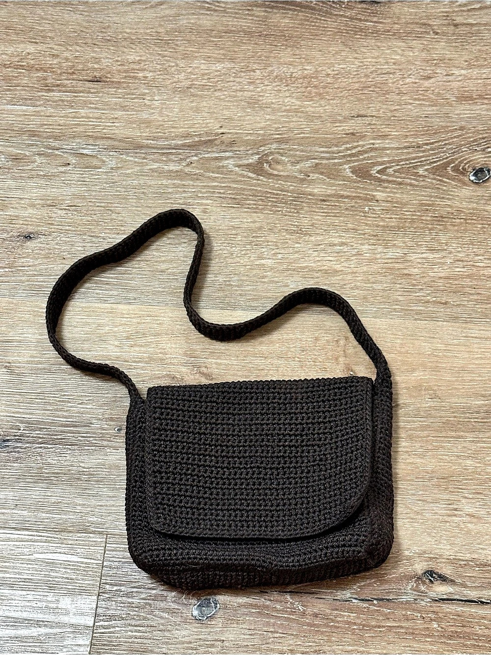 The Sak Brown Crochet Crossbody Bag